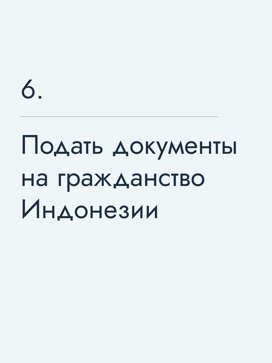 Подать документы на гражданство Индонезии