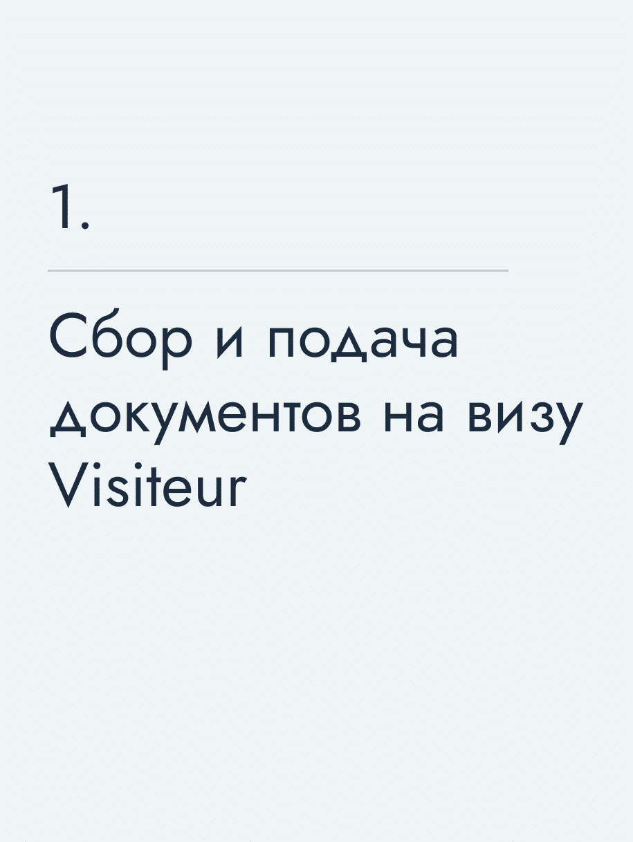 Сбор и подача документов на визу Visiteur