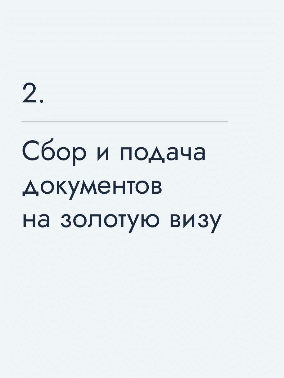 Сбор и подача документов на золотую визу