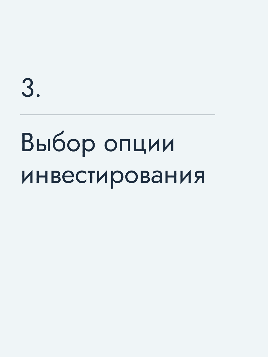 Выбор опции инвестирования
