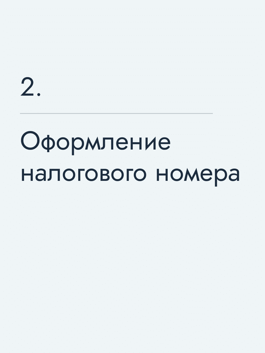 Оформление налогового номера