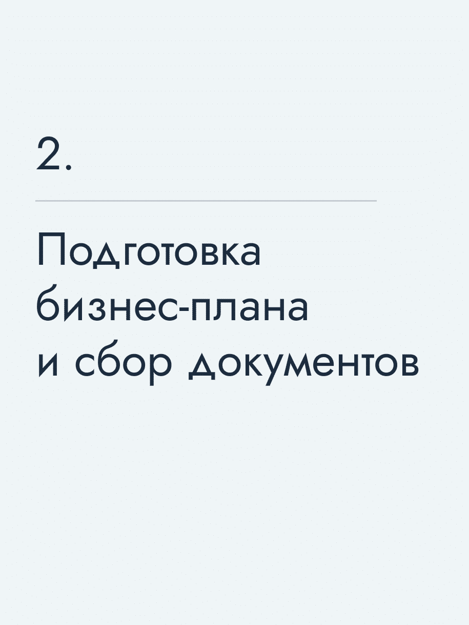 Подготовка бизнес‑плана и сбор документов