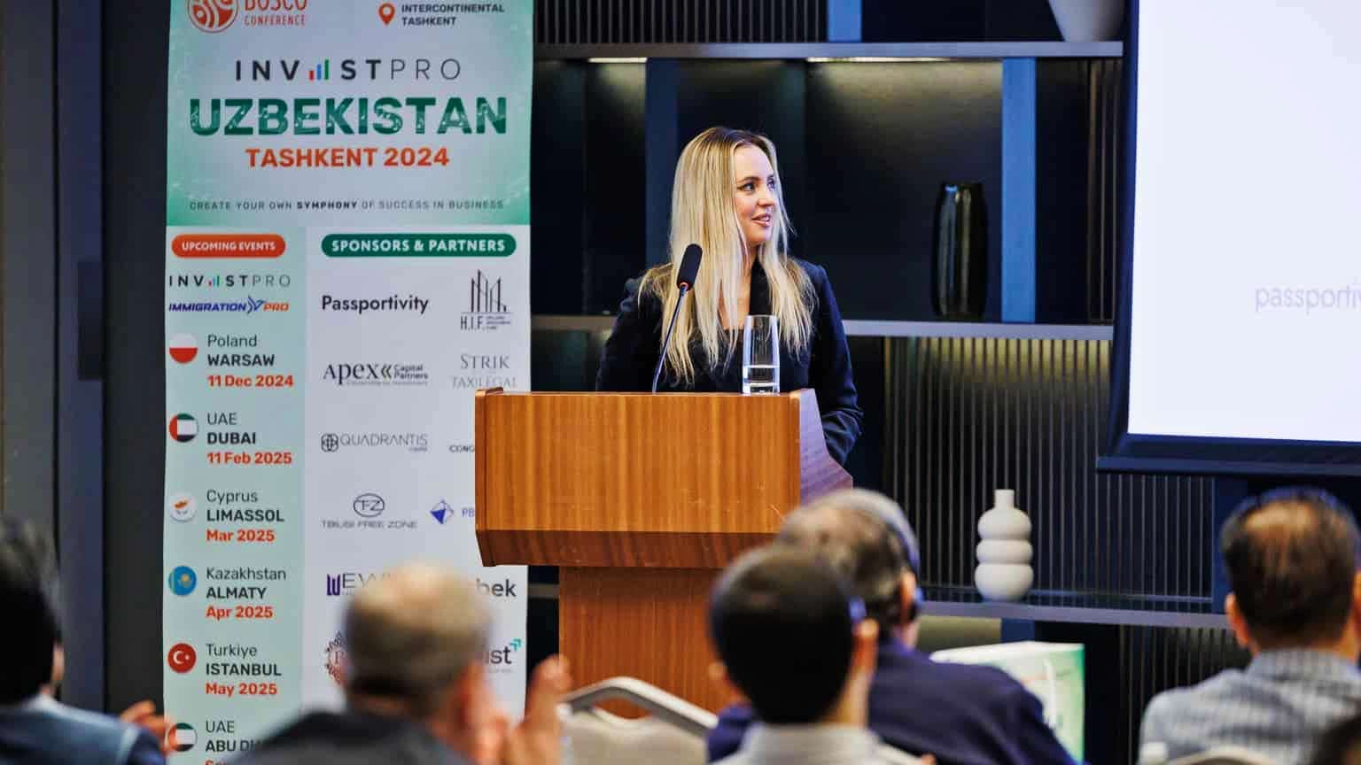 Yulia Veremeva and Elena Klimovskaya represent Passportivity at InvestPro Tashkent 2024