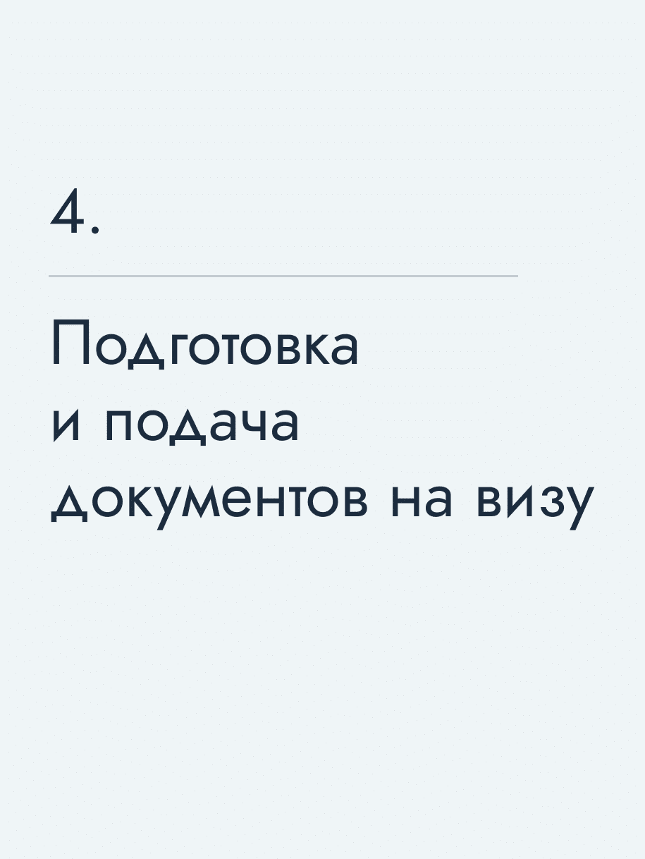 Подготовка и подача документов на визу